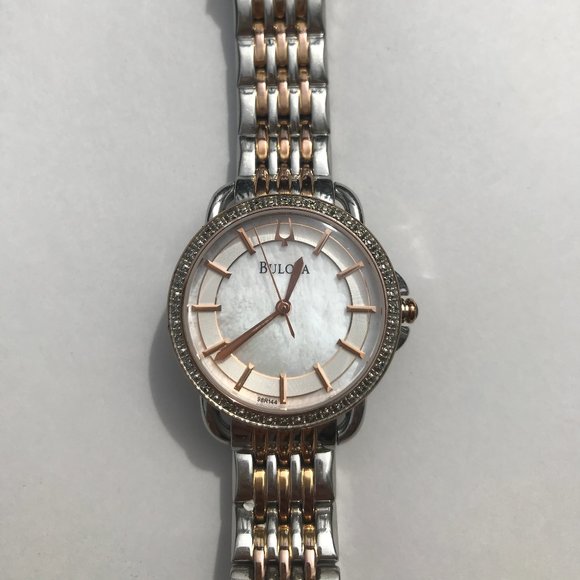 Bulova Women's 98R144 Diamond Two Tone Watch - Picture 1 of 7